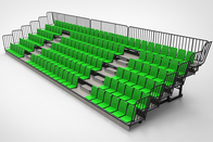 Customized Size Green Chair Retractable Bleacher Seating Floor Mounted