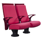 Steel Leg Base L1010cm VIP Folding Auditorium Chairs With Wooden Arc Arm