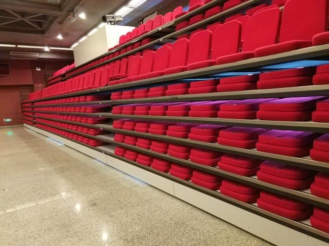 Foldable Telescopic Bleacher Seating with Foldable Seat Material